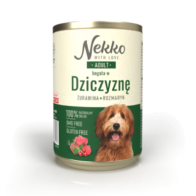 NEKKO puszka pies ADULT bogata w dziczyznę, rozmaryn + żurawina