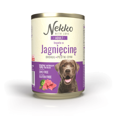 NEKKO puszka pies ADULT bogata w jagnięcinę, brokuł + pestki dyni
