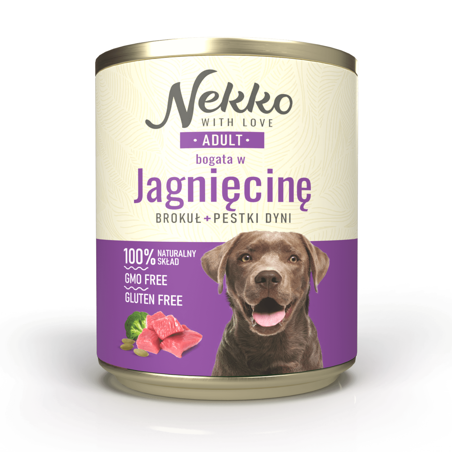 NEKKO puszka pies ADULT bogata w jagnięcinę, brokuł + pestki dyni