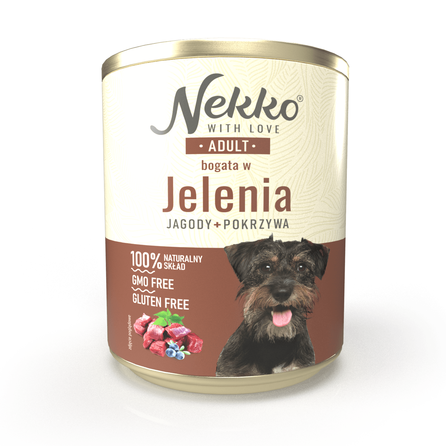 NEKKO puszka pies ADULT bogata w jelenia, jagody + pokrzywa