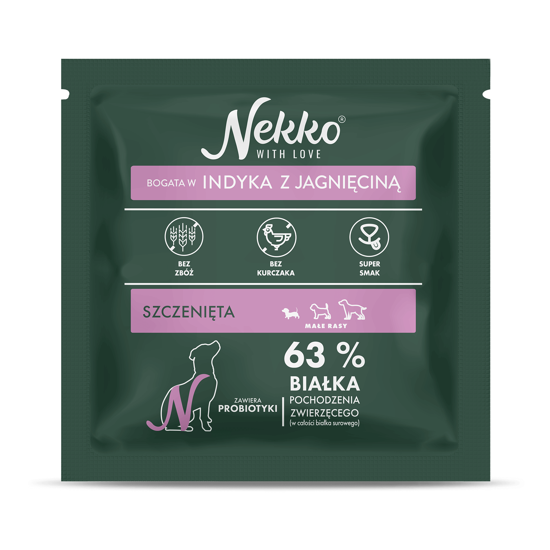 NEKKO karma sucha bezzbożowa szczeniak małe rasy bogata w indyka z jagnięciną