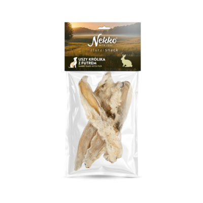 NEKKO NATURAL SNACK Uszy królika z futrem 5szt.