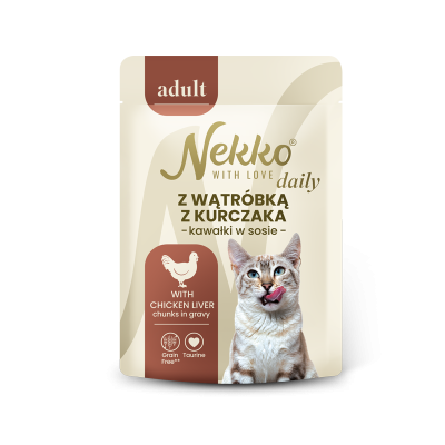 NEKKO DAILY ADULT z wątróbką z kurczaka w sosie, saszetka 85g